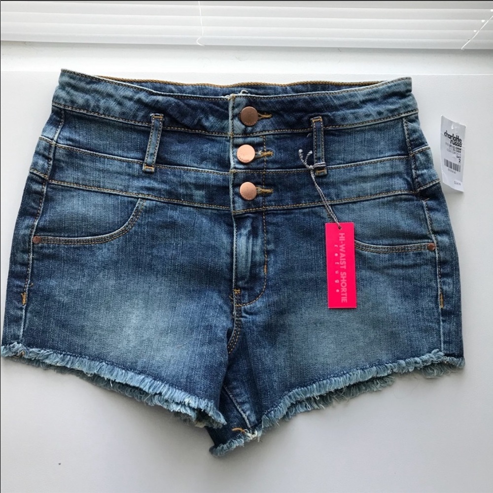 NWT Refuge Charlotte Russe Button Hi rise Shorts